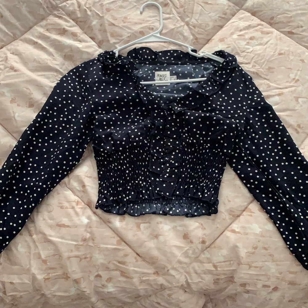 Princess Polly size 0 / Navy & white